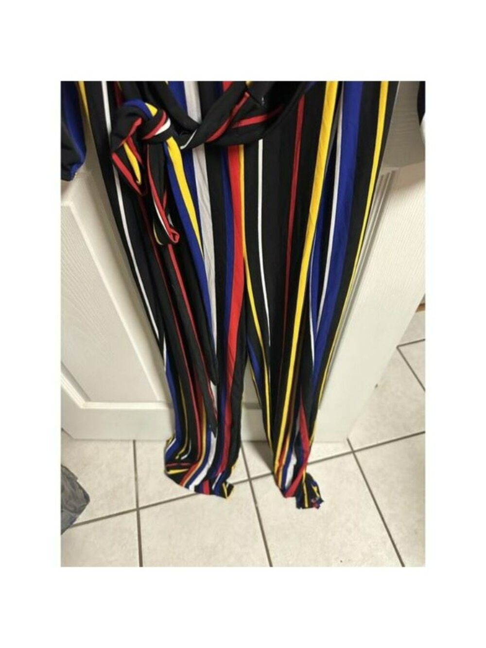 Curvy Girl Ashley Stewart Plus Women Sz 2X Rainbow Striped New Jumpsuit Bodycon - Picture 6 of 9